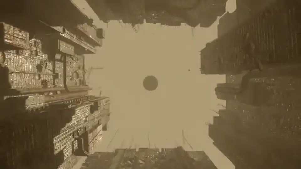 RADIOSOL spider-bot among megastructure ruins